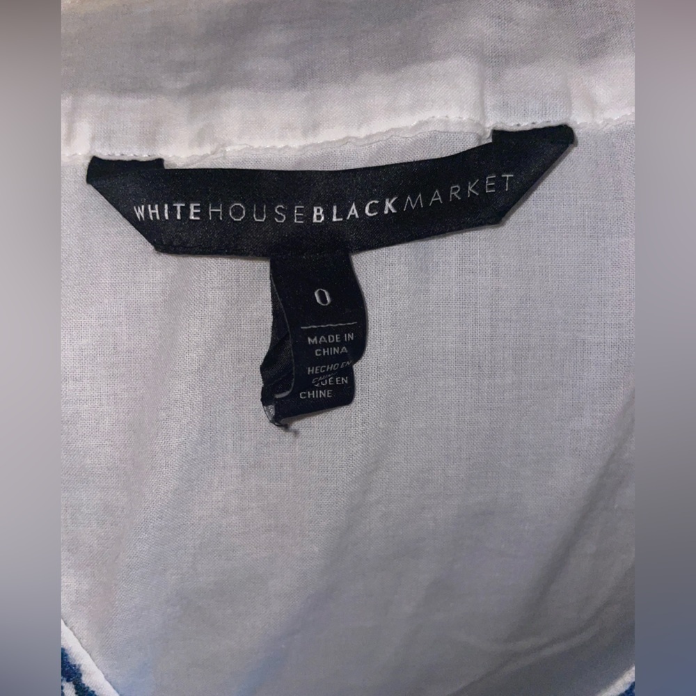 White House Black Market Tunic with embroidery Vacation Boho size 0 - Picture 6 of 6